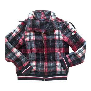 Tommy Hilfiger Kids Plaid Puffer Jacket - Red, Black, White size s
